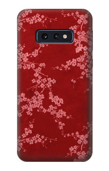 S3817 Motif de fleurs de cerisier floral rouge Etui Coque Housse pour Samsung Galaxy S10e