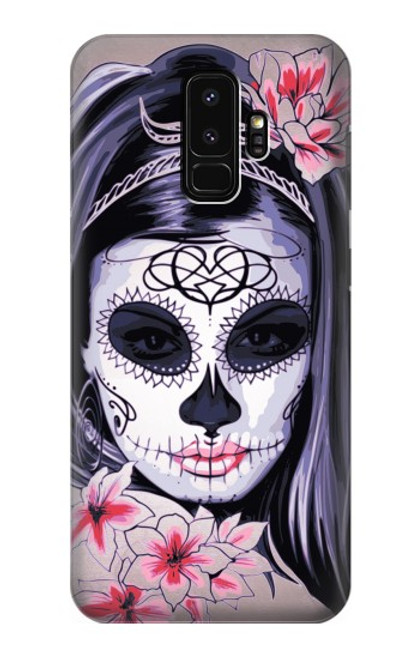 S3821 Sugar Skull Steampunk Fille Gothique Etui Coque Housse pour Samsung Galaxy S9 Plus