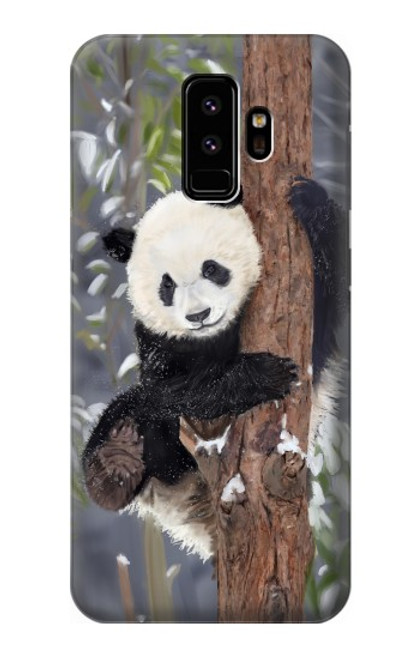 S3793 Peinture de neige mignon bébé panda Etui Coque Housse pour Samsung Galaxy S9