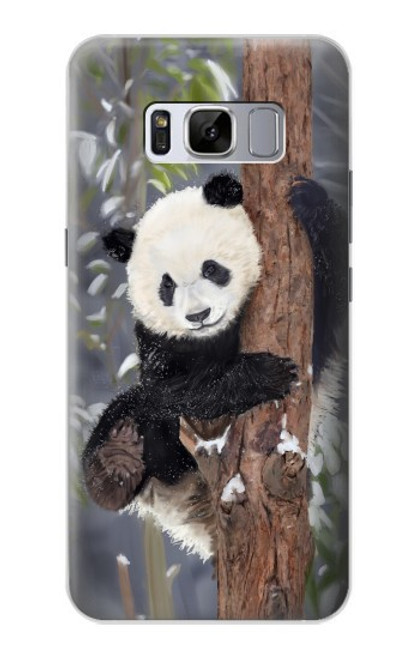 S3793 Peinture de neige mignon bébé panda Etui Coque Housse pour Samsung Galaxy S8 Plus