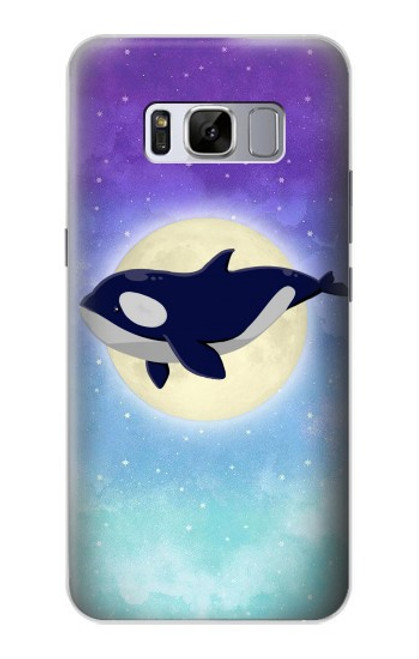 S3807 Killer Whale Orca Lune Pastel Fantaisie Etui Coque Housse pour Samsung Galaxy S8 Plus