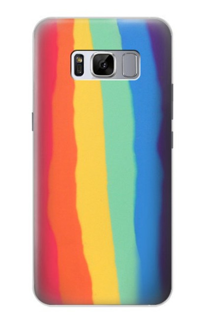 S3799 Arc-en-ciel aquarelle vertical mignon Etui Coque Housse pour Samsung Galaxy S8