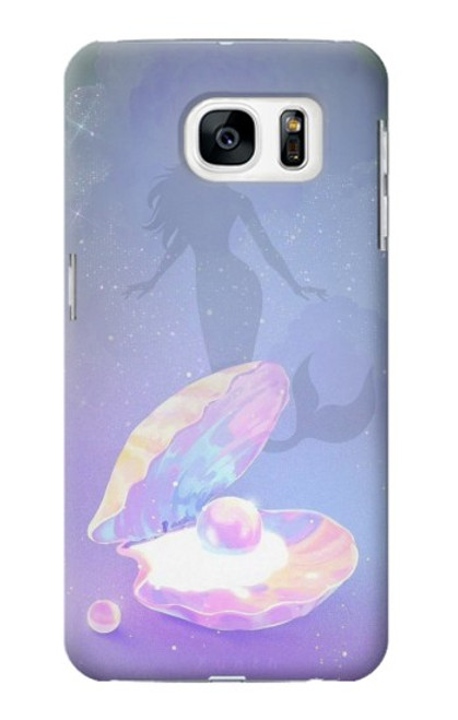 S3823 Beauté Perle Sirène Etui Coque Housse pour Samsung Galaxy S7