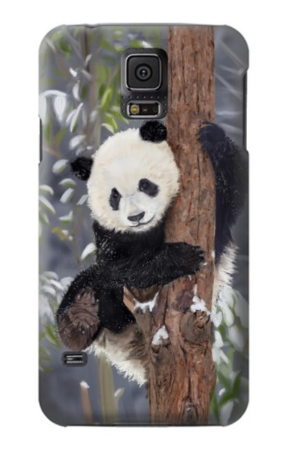 S3793 Peinture de neige mignon bébé panda Etui Coque Housse pour Samsung Galaxy S5