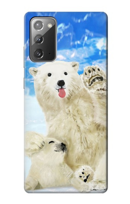 S3794 Ours polaire arctique amoureux de la peinture de phoque Etui Coque Housse pour Samsung Galaxy Note 20