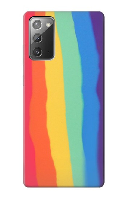 S3799 Arc-en-ciel aquarelle vertical mignon Etui Coque Housse pour Samsung Galaxy Note 20