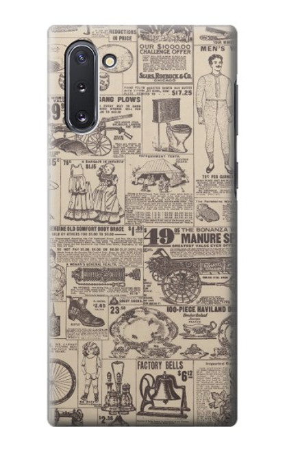 S3819 Papier Vintage rétro Etui Coque Housse pour Samsung Galaxy Note 10