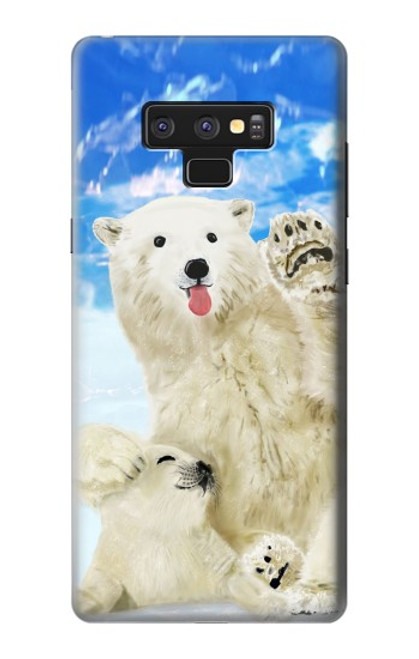 S3794 Ours polaire arctique amoureux de la peinture de phoque Etui Coque Housse pour Note 9 Samsung Galaxy Note9