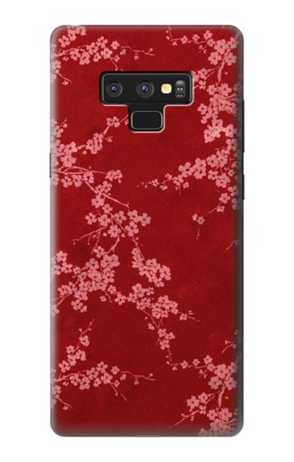 S3817 Motif de fleurs de cerisier floral rouge Etui Coque Housse pour Note 9 Samsung Galaxy Note9
