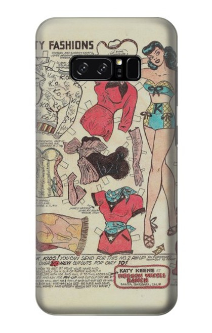 S3820 Poupée de papier de mode de cow-girl vintage Etui Coque Housse pour Note 8 Samsung Galaxy Note8