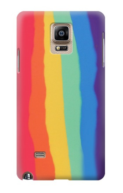 S3799 Arc-en-ciel aquarelle vertical mignon Etui Coque Housse pour Samsung Galaxy Note 4