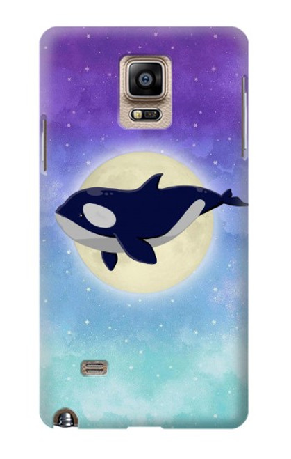 S3807 Killer Whale Orca Lune Pastel Fantaisie Etui Coque Housse pour Samsung Galaxy Note 4