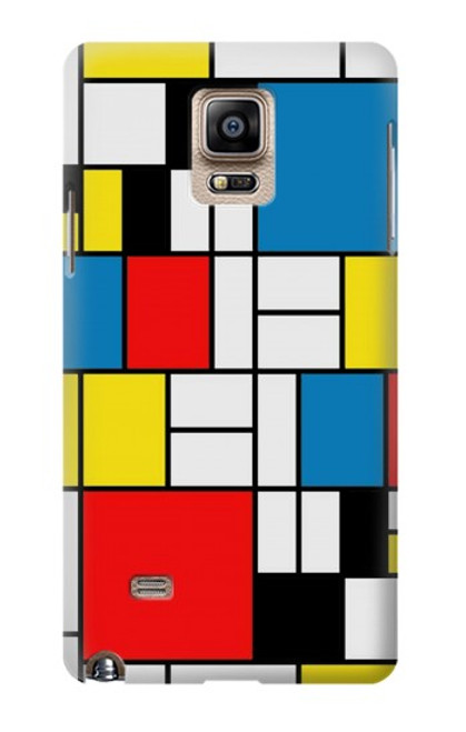 S3814 Composition de dessin au trait Piet Mondrian Etui Coque Housse pour Samsung Galaxy Note 4