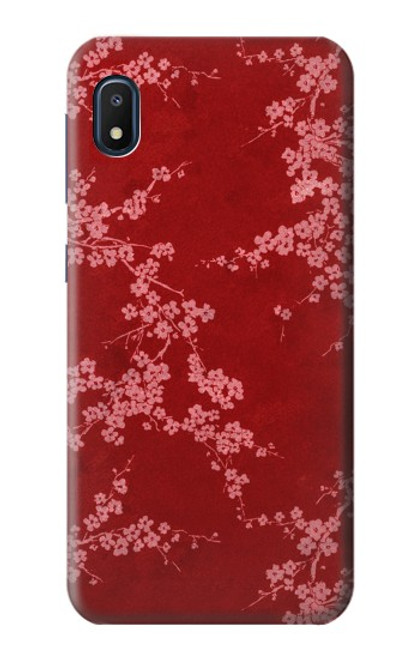 S3817 Motif de fleurs de cerisier floral rouge Etui Coque Housse pour Samsung Galaxy A10e