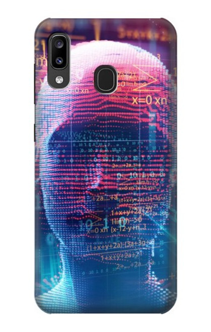 S3800 Visage humain numérique Etui Coque Housse pour Samsung Galaxy A20, Galaxy A30