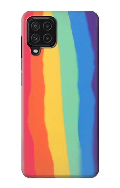 S3799 Arc-en-ciel aquarelle vertical mignon Etui Coque Housse pour Samsung Galaxy A22 4G