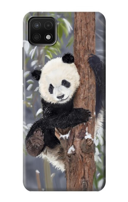 S3793 Peinture de neige mignon bébé panda Etui Coque Housse pour Samsung Galaxy A22 5G