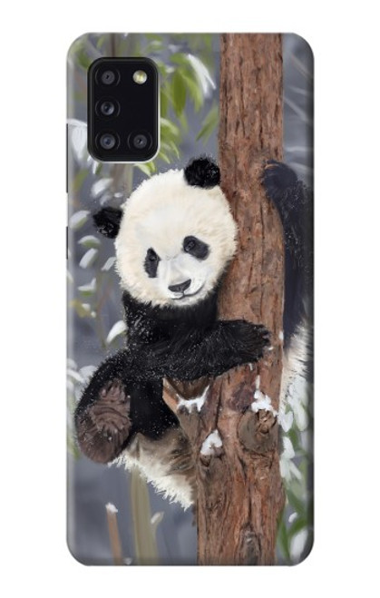 S3793 Peinture de neige mignon bébé panda Etui Coque Housse pour Samsung Galaxy A31