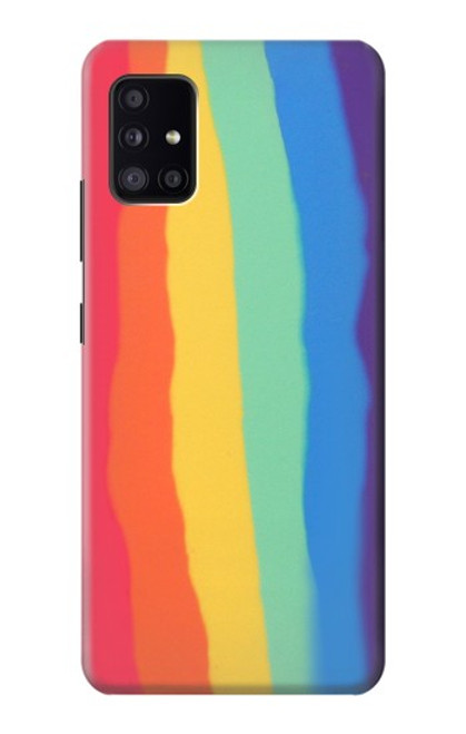 S3799 Arc-en-ciel aquarelle vertical mignon Etui Coque Housse pour Samsung Galaxy A41