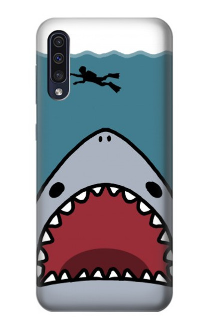 S3825 Plongée en mer de requin de dessin animé Etui Coque Housse pour Samsung Galaxy A50