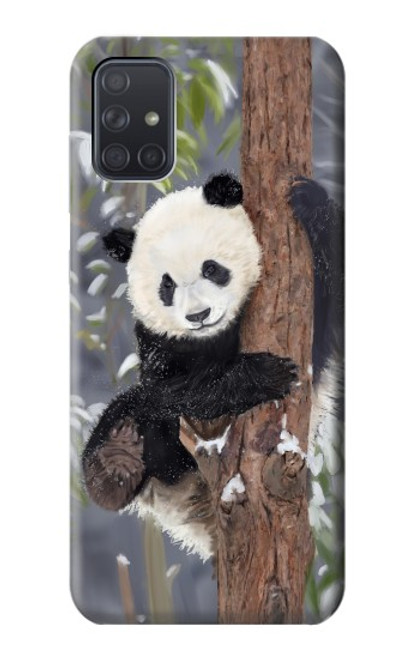 S3793 Peinture de neige mignon bébé panda Etui Coque Housse pour Samsung Galaxy A71 5G