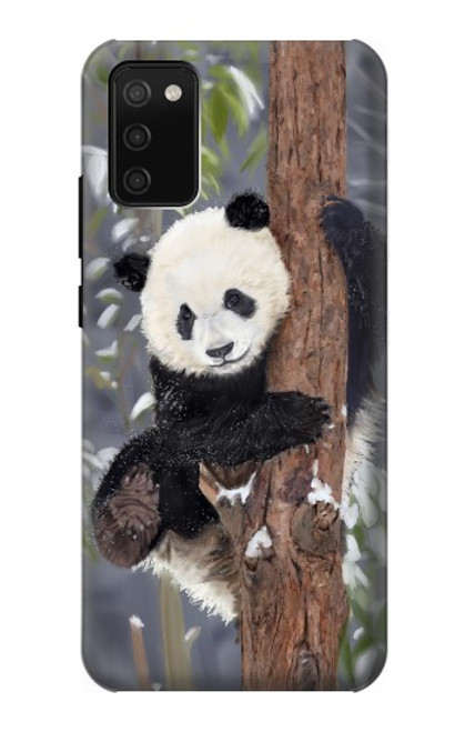 S3793 Peinture de neige mignon bébé panda Etui Coque Housse pour Samsung Galaxy A02s, Galaxy M02s