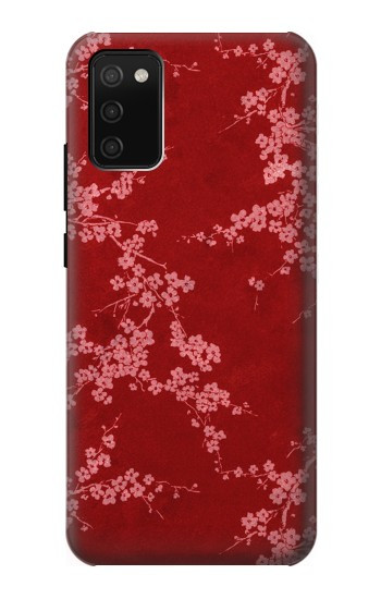 S3817 Motif de fleurs de cerisier floral rouge Etui Coque Housse pour Samsung Galaxy A02s, Galaxy M02s