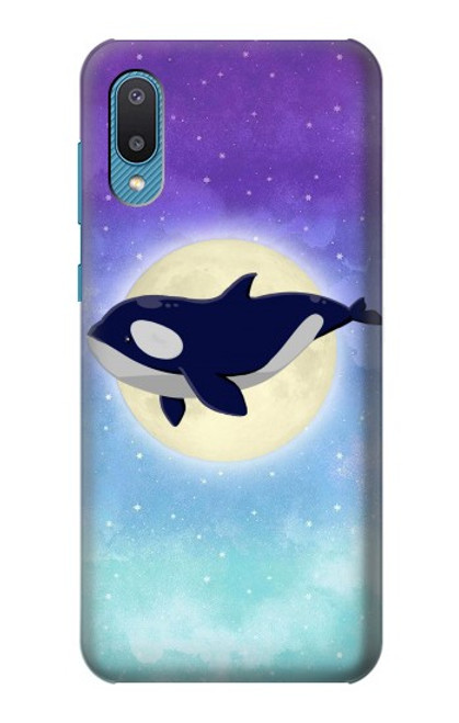 S3807 Killer Whale Orca Lune Pastel Fantaisie Etui Coque Housse pour Samsung Galaxy A04, Galaxy A02, M02