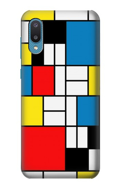 S3814 Composition de dessin au trait Piet Mondrian Etui Coque Housse pour Samsung Galaxy A04, Galaxy A02, M02