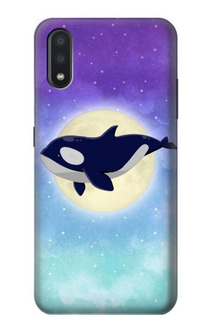 S3807 Killer Whale Orca Lune Pastel Fantaisie Etui Coque Housse pour Samsung Galaxy A01