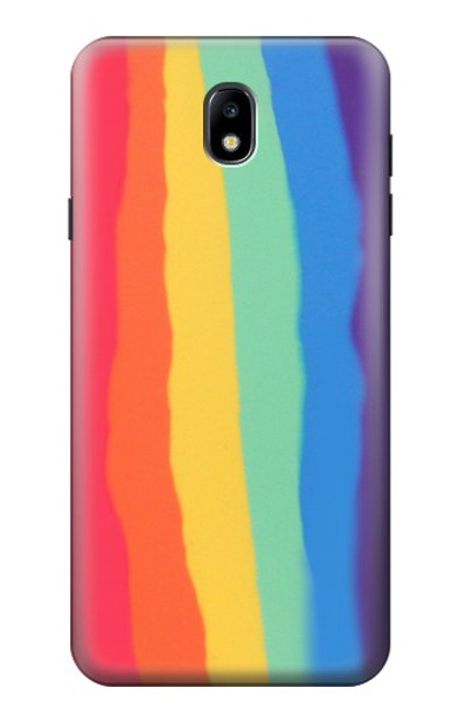 S3799 Arc-en-ciel aquarelle vertical mignon Etui Coque Housse pour Samsung Galaxy J7 (2018), J7 Aero, J7 Top, J7 Aura, J7 Crown, J7 Refine, J7 Eon, J7 V 2nd Gen, J7 Star