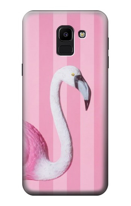 S3805 Flamant Rose Pastel Etui Coque Housse pour Samsung Galaxy J6 (2018)