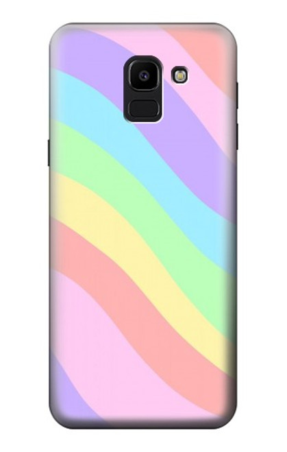 S3810 Vague d'été licorne pastel Etui Coque Housse pour Samsung Galaxy J6 (2018)