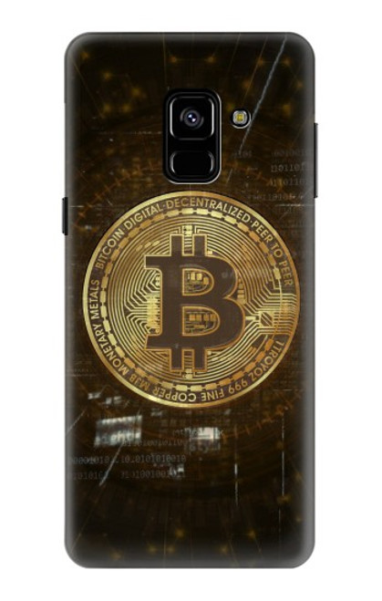 S3798 Crypto-monnaie Bitcoin Etui Coque Housse pour Samsung Galaxy A8 (2018)