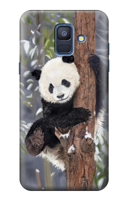 S3793 Peinture de neige mignon bébé panda Etui Coque Housse pour Samsung Galaxy A6 (2018)