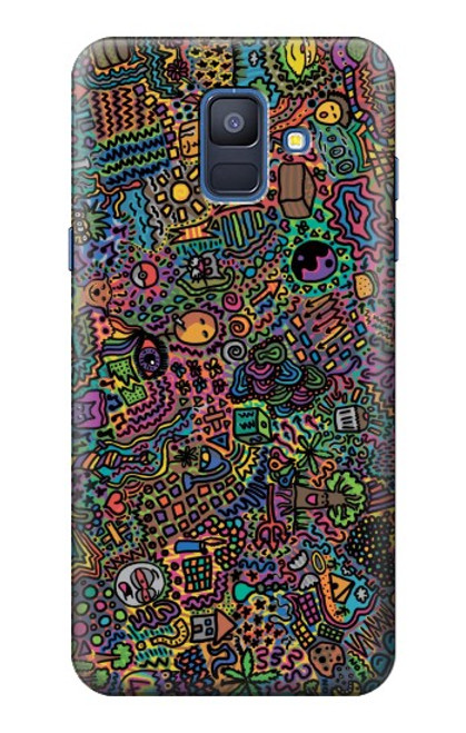 S3815 Art psychédélique Etui Coque Housse pour Samsung Galaxy A6 (2018)