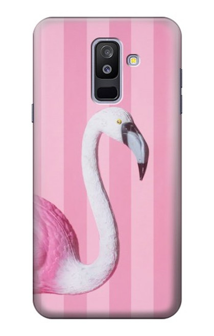 S3805 Flamant Rose Pastel Etui Coque Housse pour Samsung Galaxy A6+ (2018), J8 Plus 2018, A6 Plus 2018