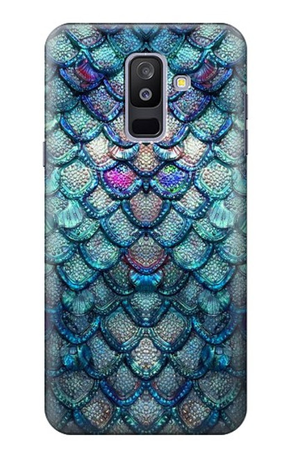 S3809 Écaille de poisson sirène Etui Coque Housse pour Samsung Galaxy A6+ (2018), J8 Plus 2018, A6 Plus 2018