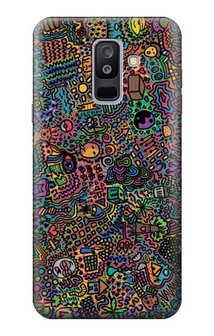 S3815 Art psychédélique Etui Coque Housse pour Samsung Galaxy A6+ (2018), J8 Plus 2018, A6 Plus 2018