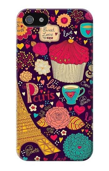S2353 Paris Cartoon Vintage Pattern Etui Coque Housse pour iPhone 5 5S SE