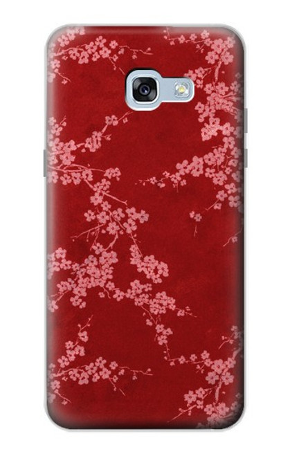 S3817 Motif de fleurs de cerisier floral rouge Etui Coque Housse pour Samsung Galaxy A5 (2017)