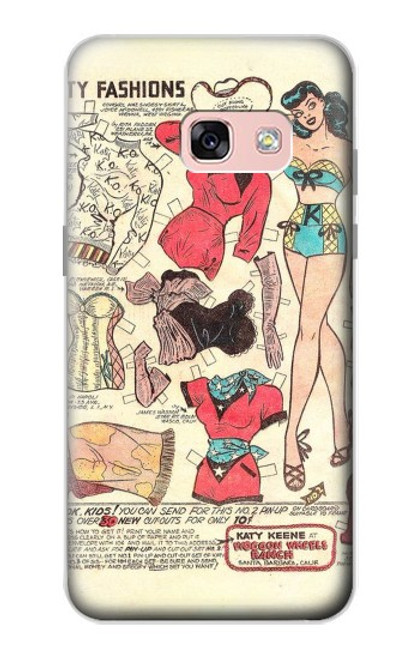 S3820 Poupée de papier de mode de cow-girl vintage Etui Coque Housse pour Samsung Galaxy A3 (2017)