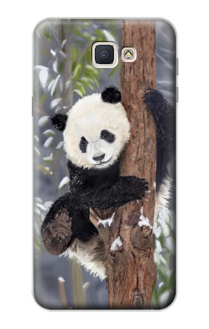 S3793 Peinture de neige mignon bébé panda Etui Coque Housse pour Samsung Galaxy J7 Prime (SM-G610F)