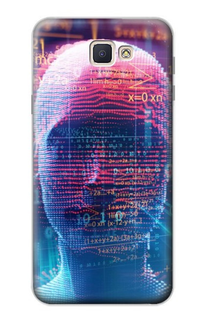 S3800 Visage humain numérique Etui Coque Housse pour Samsung Galaxy J7 Prime (SM-G610F)