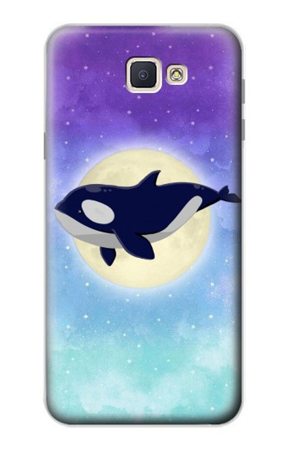 S3807 Killer Whale Orca Lune Pastel Fantaisie Etui Coque Housse pour Samsung Galaxy J7 Prime (SM-G610F)