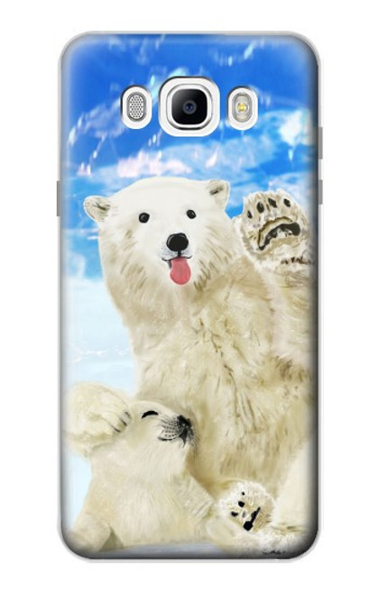 S3794 Ours polaire arctique amoureux de la peinture de phoque Etui Coque Housse pour Samsung Galaxy J7 (2016)