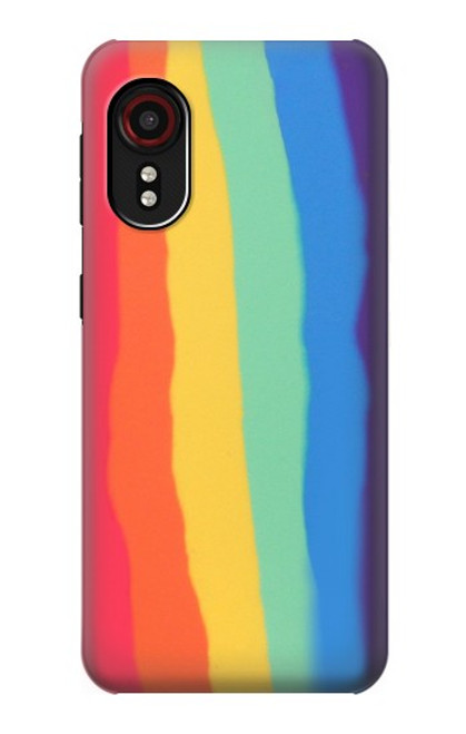 S3799 Arc-en-ciel aquarelle vertical mignon Etui Coque Housse pour Samsung Galaxy Xcover 5