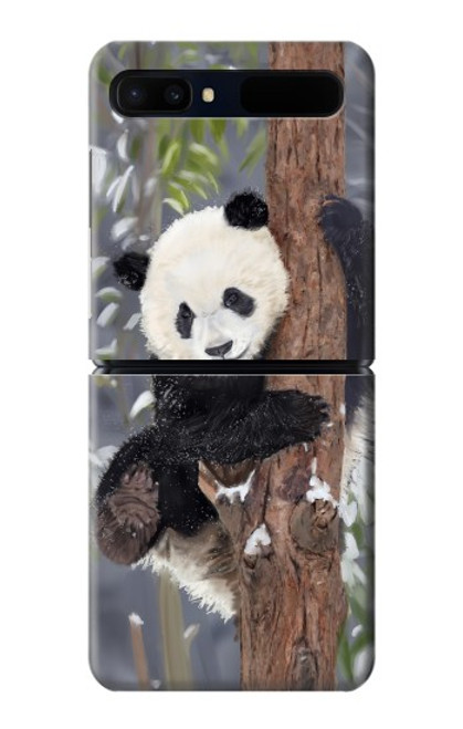 S3793 Peinture de neige mignon bébé panda Etui Coque Housse pour Samsung Galaxy Z Flip 5G