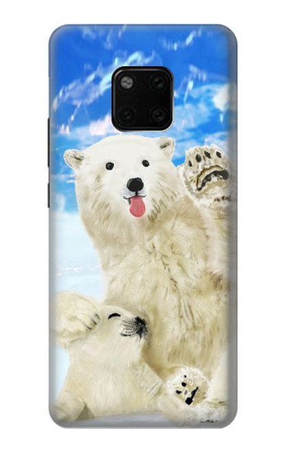 S3794 Ours polaire arctique amoureux de la peinture de phoque Etui Coque Housse pour Huawei Mate 20 Pro