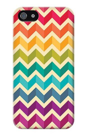 S2362 Rainbow Colorful Shavron Zig Zag Pattern Etui Coque Housse pour iPhone 5 5S SE